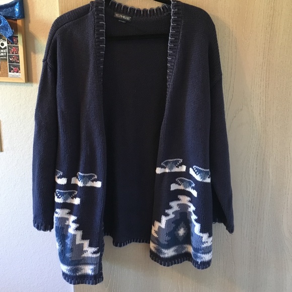 Navy blue knitted sweater