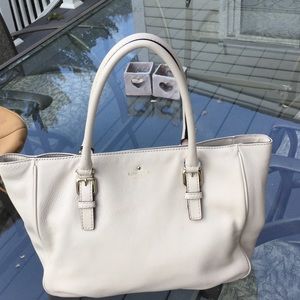 Kate Spade ivory pebbled leather tote