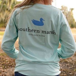 Blue southern marsh long sleeve shirt