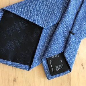Authentic Versace 100% silk blue tie