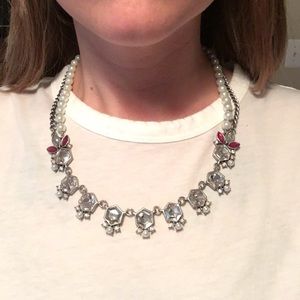 LOFT Rhinestone & Pearl Necklace