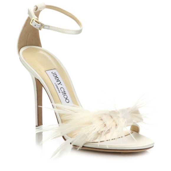 Jimmy Choo white feather wedding shoes - Picture 2 of 3