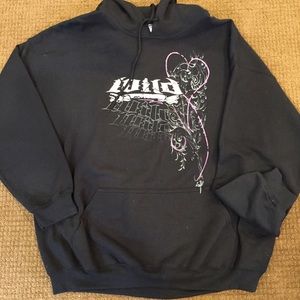 Black hooded sweatshirt