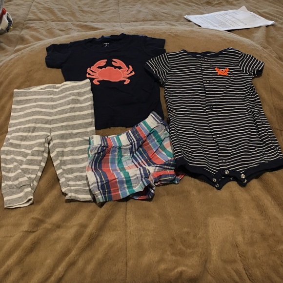 Crab outfits! All items are 3 months