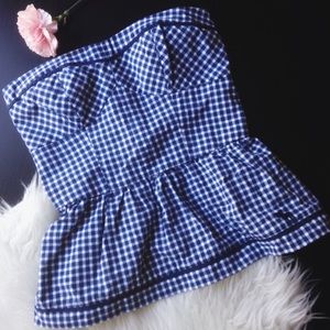 Abercrombie & Fitch Strapless Peplum Top 💎 size M