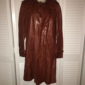 Brown Leather Trench