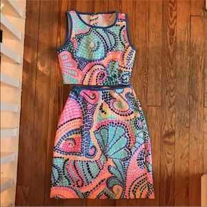 Lilly Pulitzer crop top set EUC