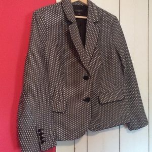 Polka dot black and white talbots blazer