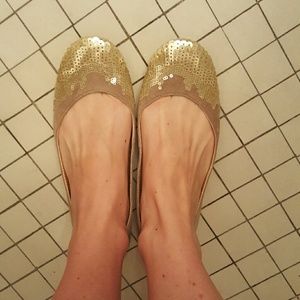 Nine West Suede Flats with Sequin Embellishments