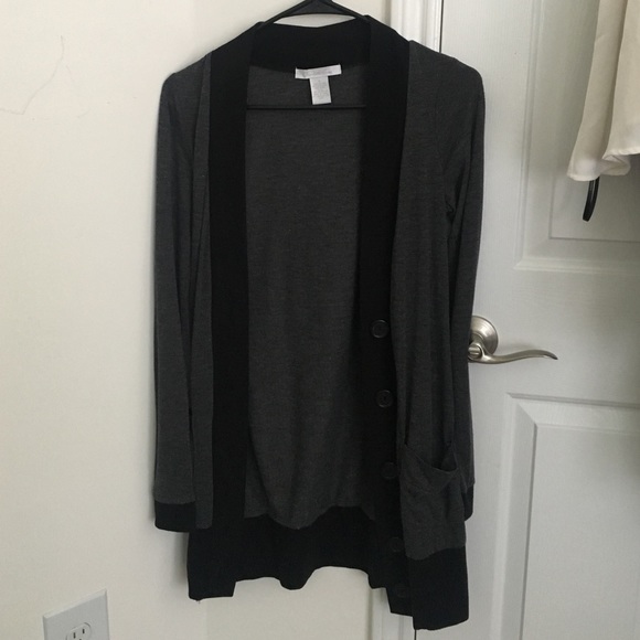 Gray and black long cardigan S/XS