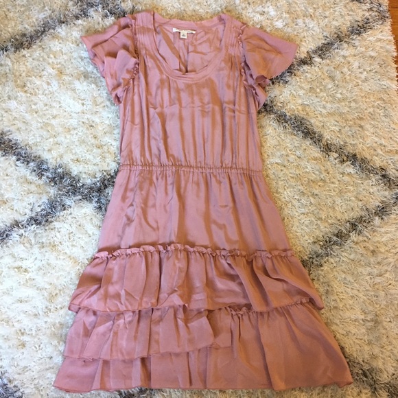 Banana Republic blush pink flutter ruffle dress