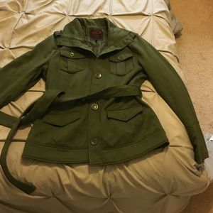 New York Yoki Green Military pea coat