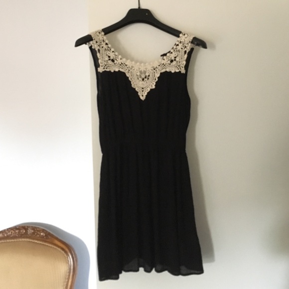 Black dress with lace detail