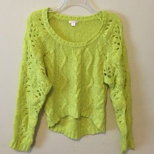 oversized neon green sweater size XS