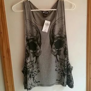 Nwt striped skull tank top