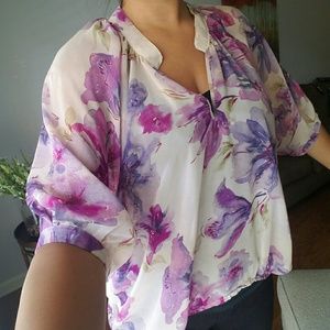 Sheer flowery blouse