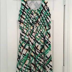 Geometric Button Up Dress