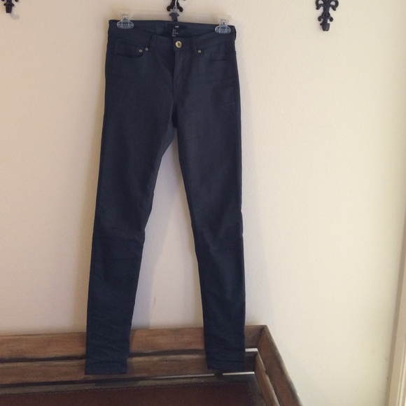 H&M forest green skinny stretch jeans like new - Picture 3 of 5