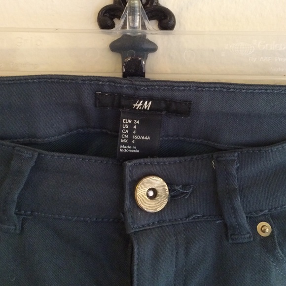 H&M forest green skinny stretch jeans like new - Picture 4 of 5