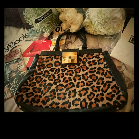 AUTHENTIC TORY BURCH LEOPARD PRINT HANDBAG