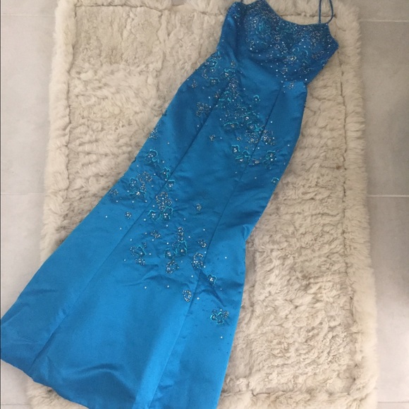 Blue Trumpet Pageant Dress / Prom Dress, size small - Picture 4 of 9