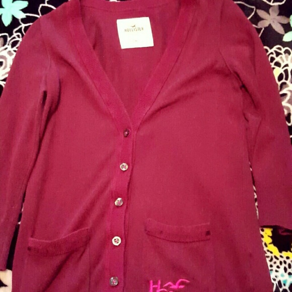 Burgundy red cardigan