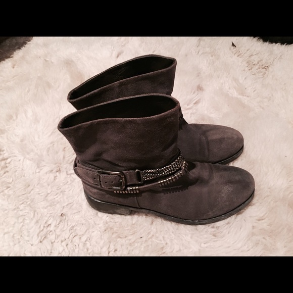 Grey suede booties from Venice!