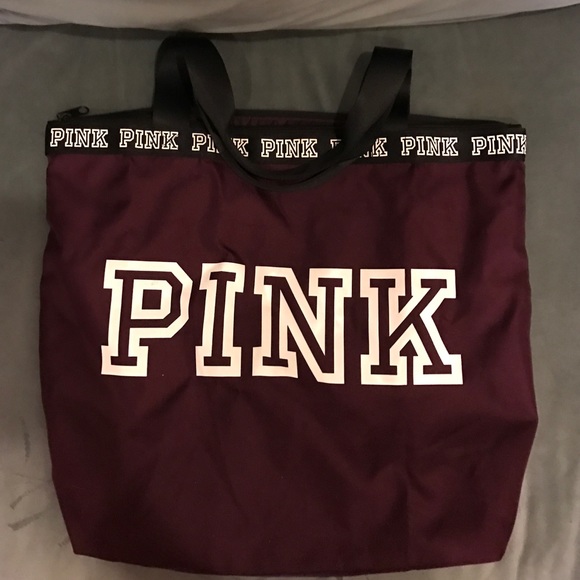 PINK tote bag with zipper