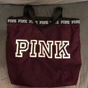 PINK tote bag with zipper