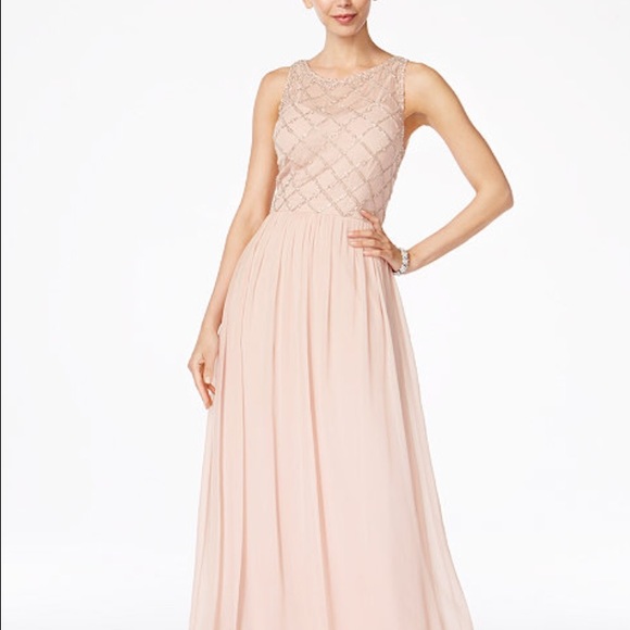 Adrianna Papell A-Line Beaded Gown