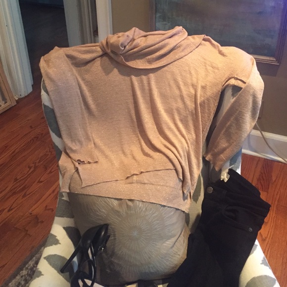 Joie Gold Cowl Neck Sweater.