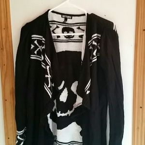 Skull knit open sweater cardigan