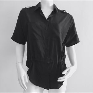 Improvd Split Black Button Down Shirt