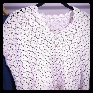 Vintage 70s  crochet cotton top.