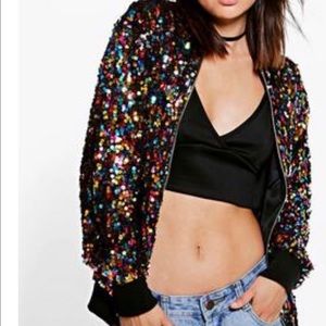 Sequin bomber jacket