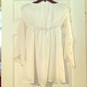 White dress with a nice flow!