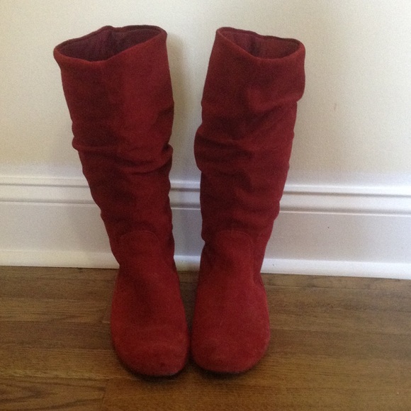 Red Slouch Boots
