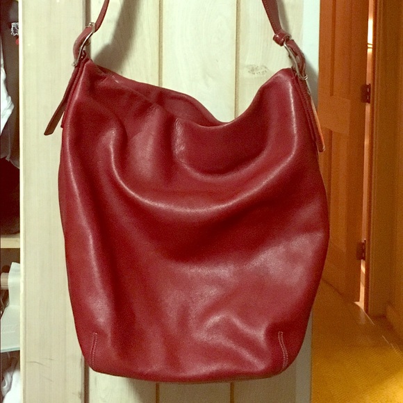 Coach Red Leather Hobo