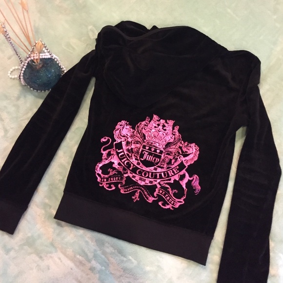 Black Juicy Couture velour zip up