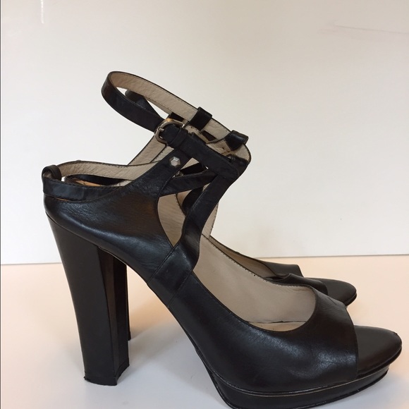 Joan & David Strappy Black High Heels