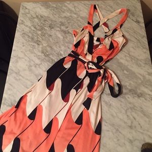 Diane Von Furstenberg Silk Long Wrap Dress
