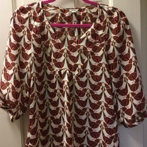 Fossil silk bird shirt