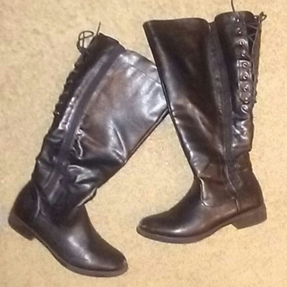 Wide Calf black knee high boots