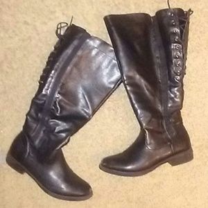 Wide Calf black knee high boots