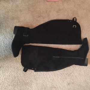 Over the knee black boots