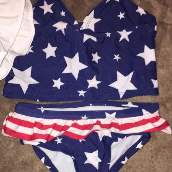 Independence Day swimsuit & matching sun hat - Picture 2 of 3