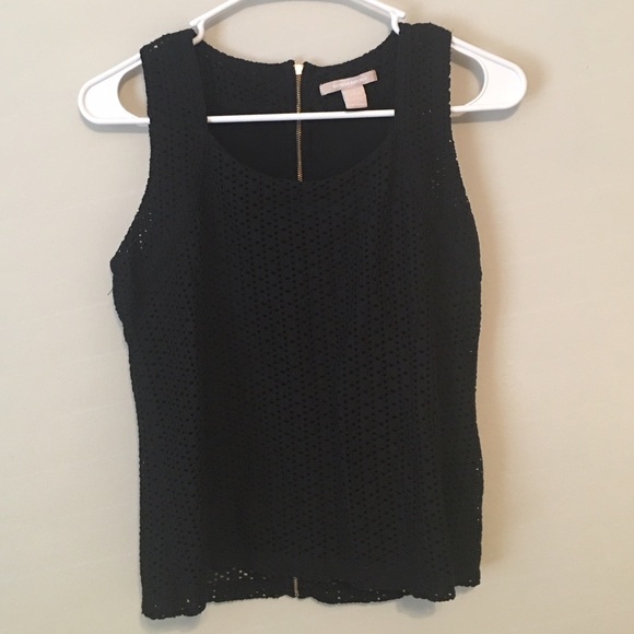 BANANA REPUBLIC - Black Tank w/ gold zipper