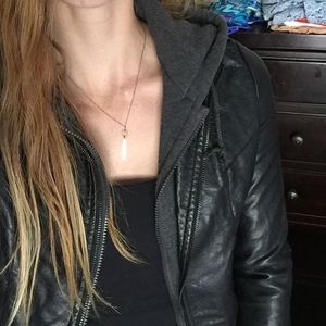 Faux-leather Bomber Jacket