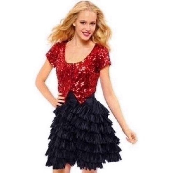 Betsey Johnson red sequin bolero shrug S Small NWT