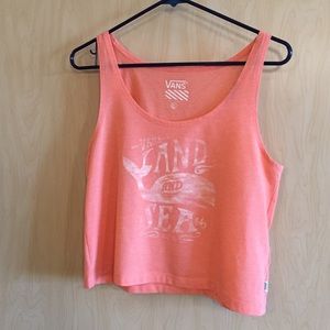Vans coral crop top size medium